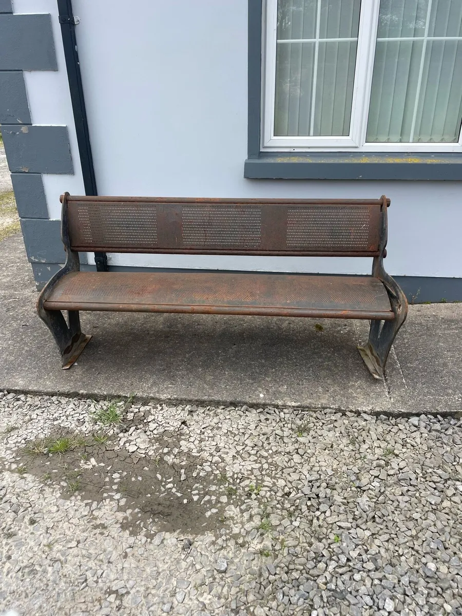 Pair of Cast iron and steel benches - Image 1