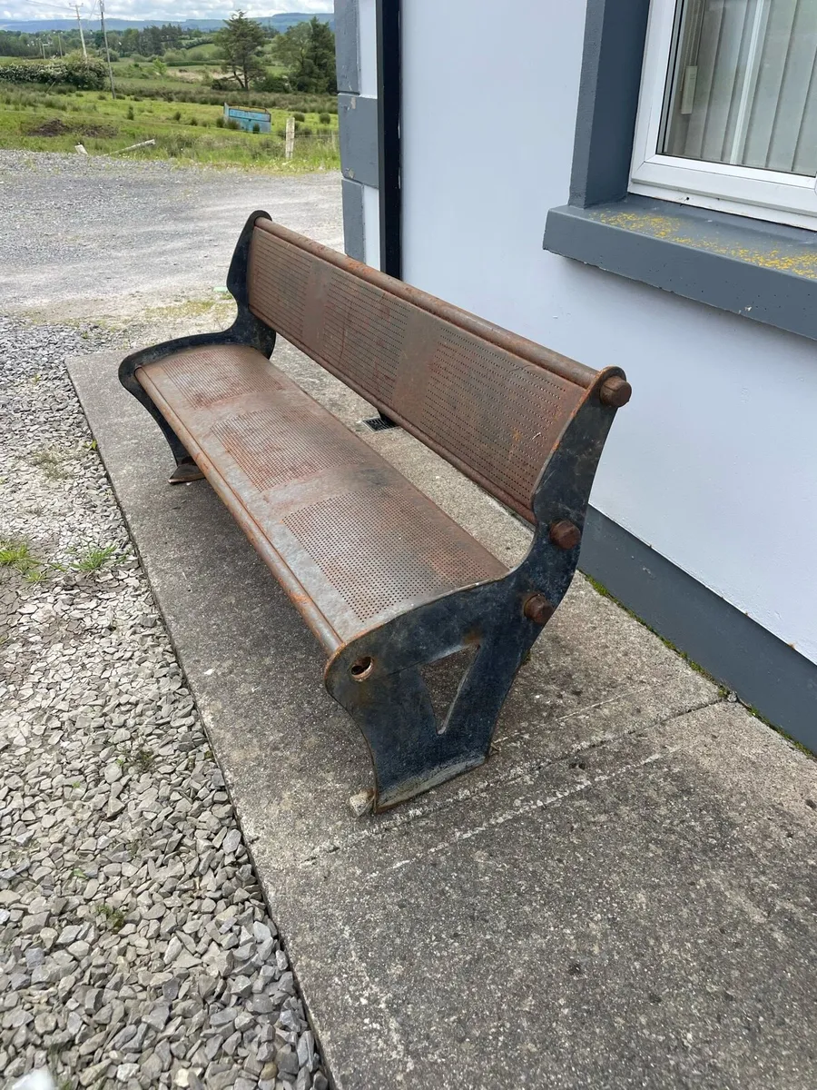 Pair of Cast iron and steel benches - Image 2