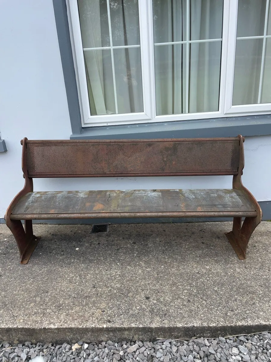 Pair of Cast iron and steel benches - Image 3