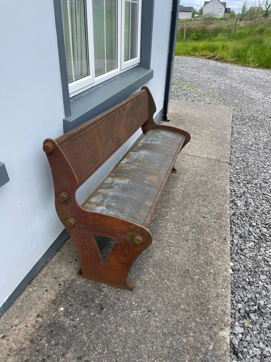 Pair of Cast iron and steel benches - Image 4