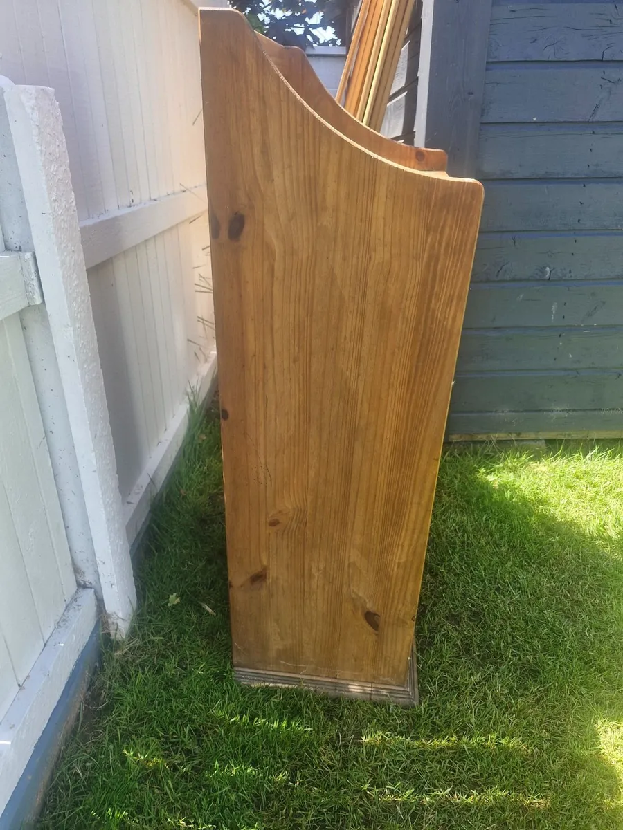 Antique wine and glasses solid wood rack - Image 4