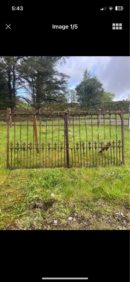 Pair of Victorian wrought iron gates - Image 1
