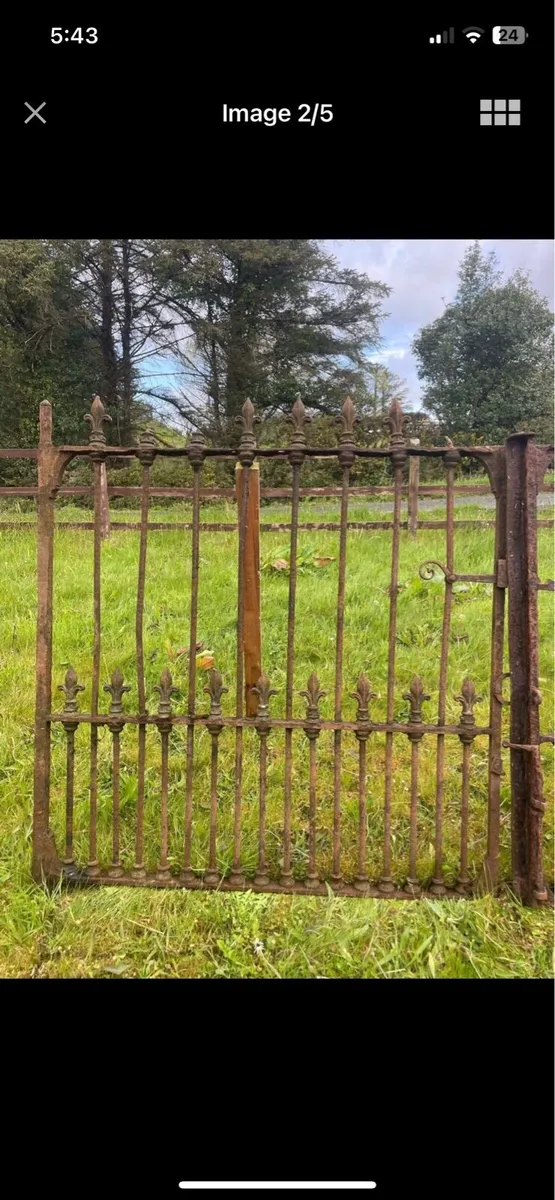 Pair of Victorian wrought iron gates - Image 2