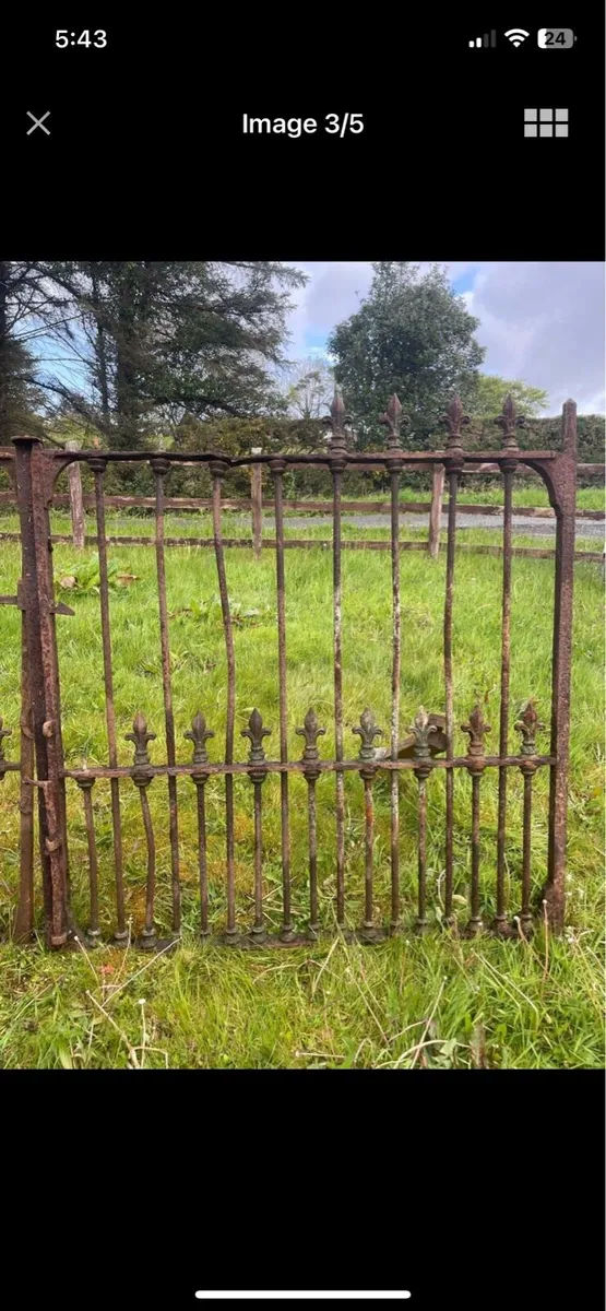 Pair of Victorian wrought iron gates - Image 3