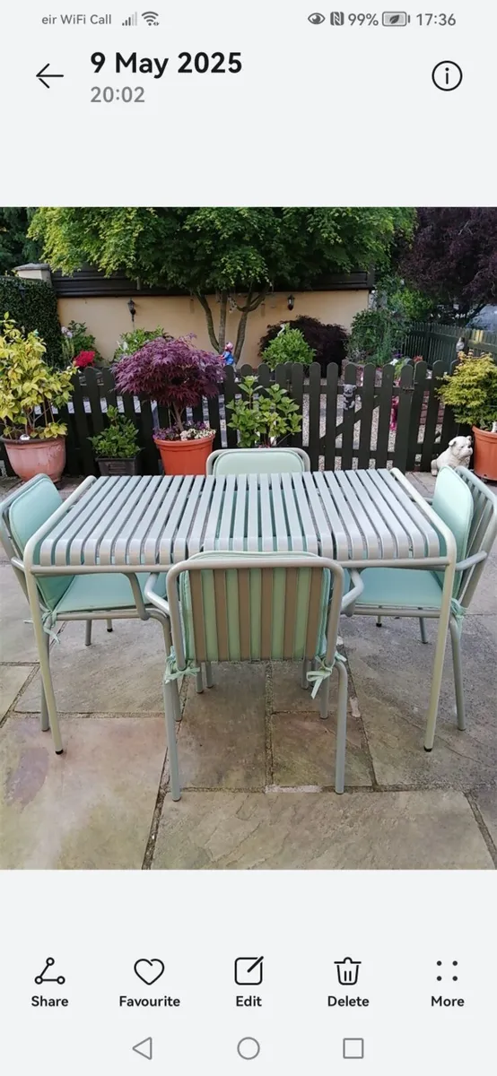 Garden Table and 4 Chairs - Image 1