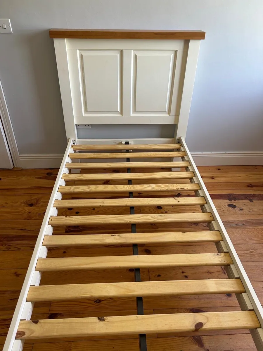 Single Cream and Oak BedFrame - Image 4