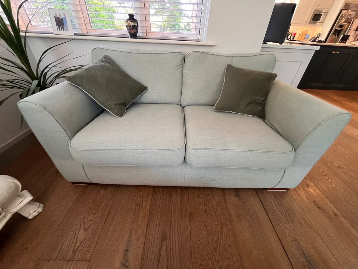 Sage green 2 seater sofa - Image 1