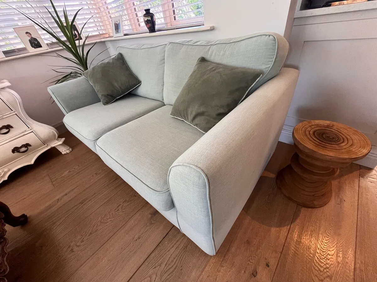 Sage green 2 seater sofa - Image 2