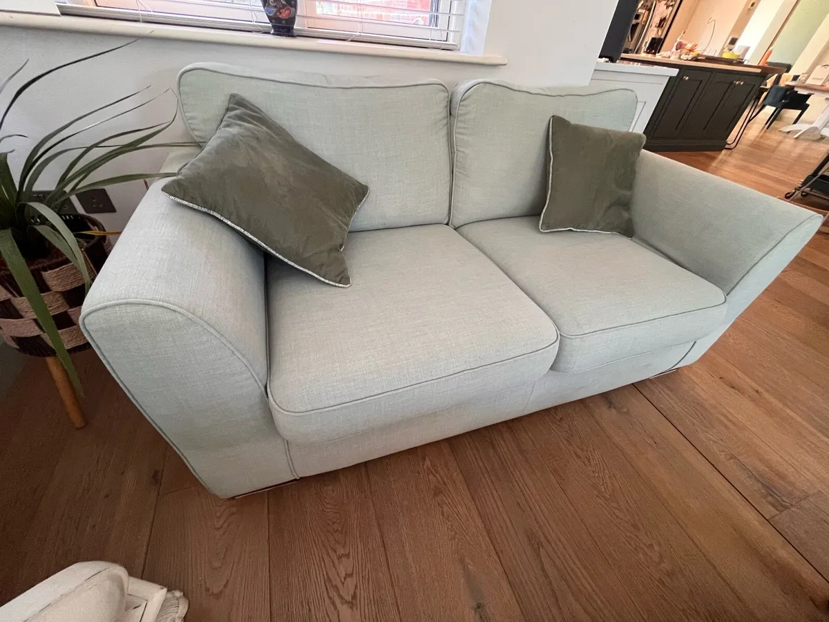 Sage green 2 seater sofa - Image 3