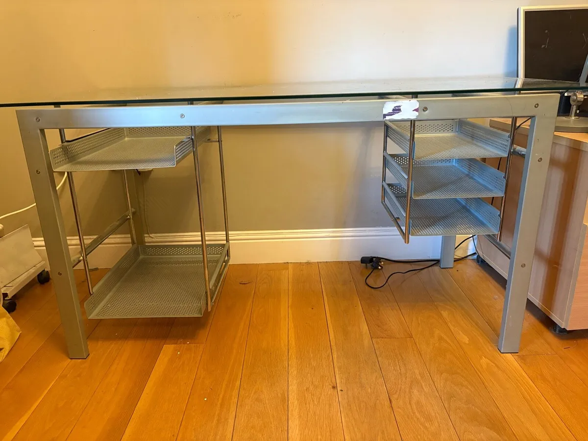Glass top home office desk - Image 2