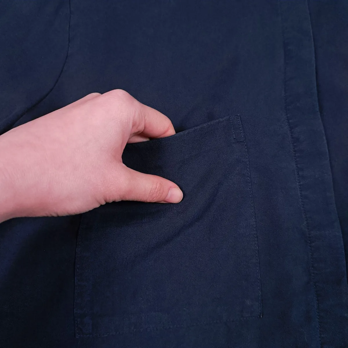 Bella Dahl Navy Blue Long Sleeve Button Up Shirt L - Image 4