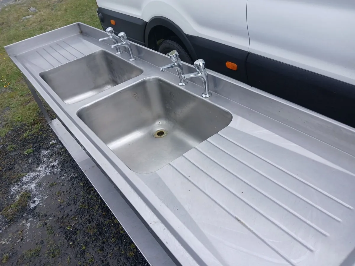 Staneless steel cabbinet double sink unit complete - Image 3