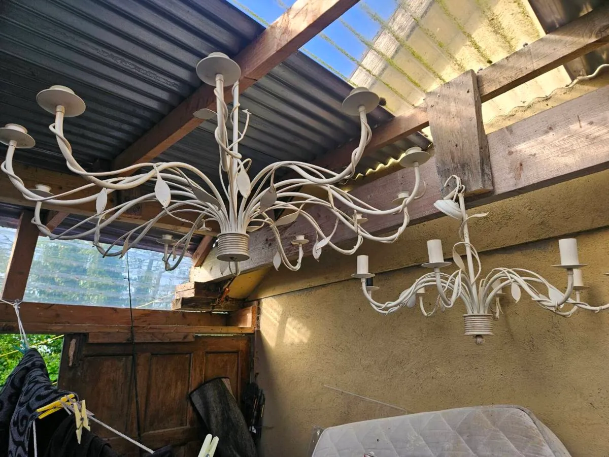 Antique chandalier set up for candles - Image 2
