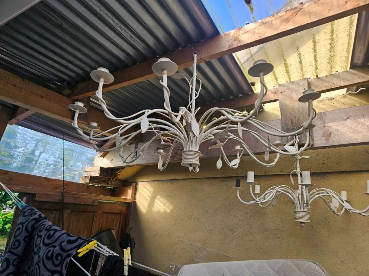 Antique chandalier set up for candles - Image 3