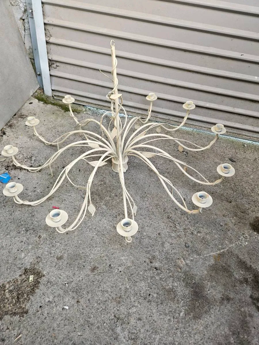 Antique chandalier set up for candles - Image 1