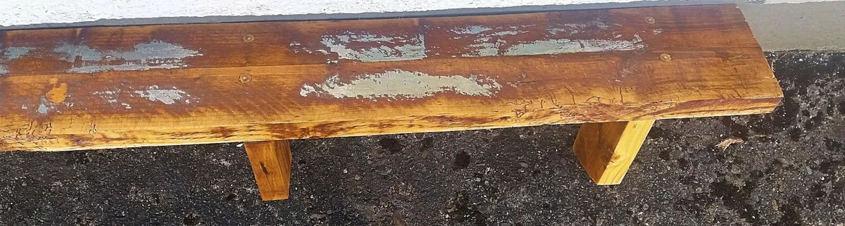 Rustic Floating Wood Beam Shelf / Mantle - Image 4