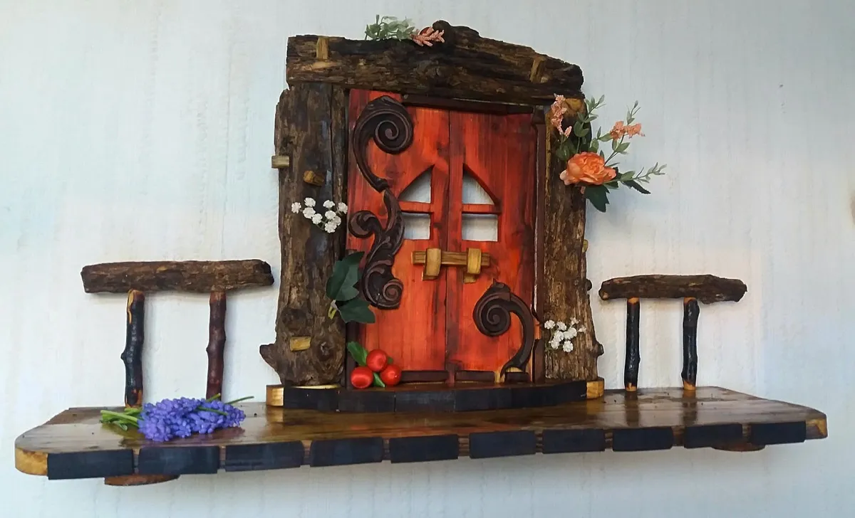 Rustic enchanted door floating shelf / display - Image 2