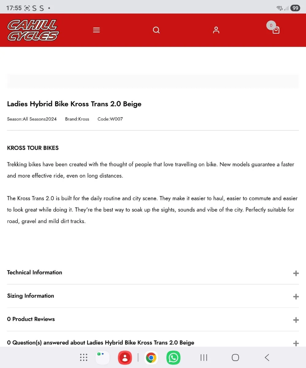 LADIES HYBRID BIKE KROSS TRANS 28 inch wheel - Image 3