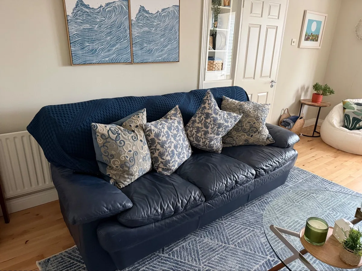 2 Leather Sofas - Image 1
