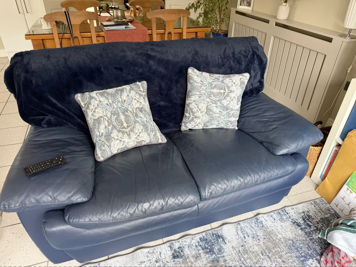 2 Leather Sofas - Image 2