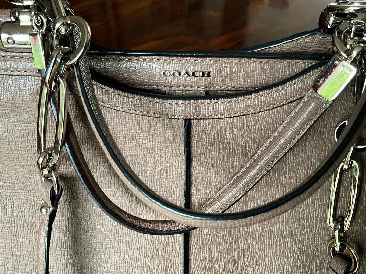 Coach Textured Leather Satchel Handbag - Image 3