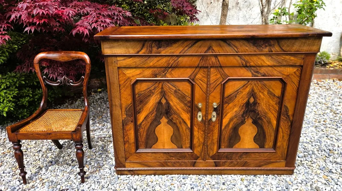 Large Antique French Walnut Hall Cabinet- 1900 - Image 1