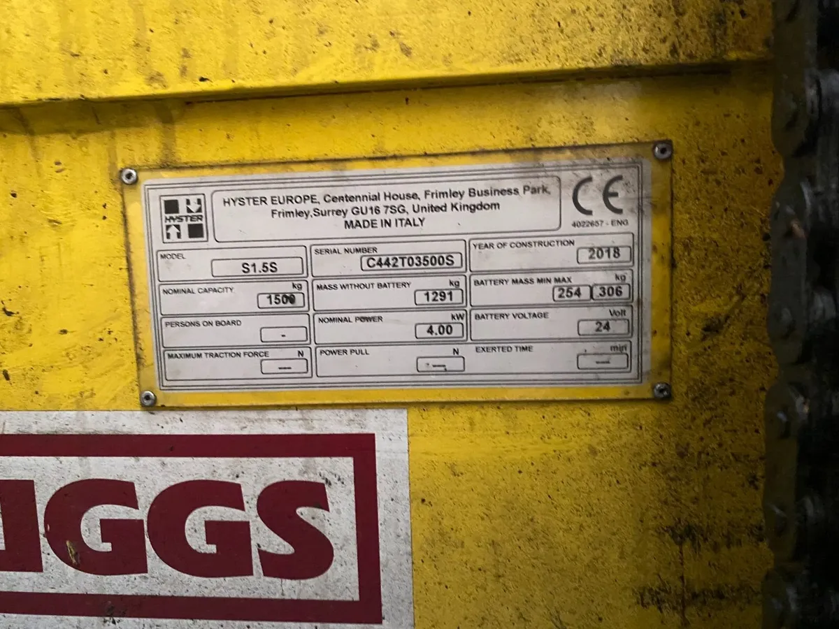 Hyster S1.5S Electric Stacker – Spare Parts - Image 4