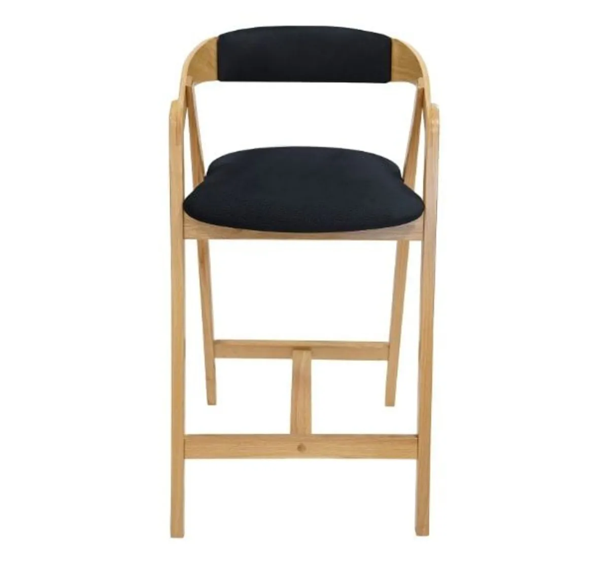 Nordic Oak Lounge Bar Stool with Upholstered Seat - Image 4