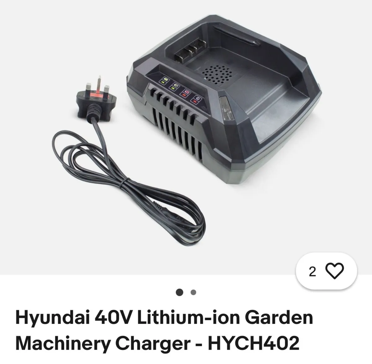 Hyundai Lawnmower Battery Charger - Image 1