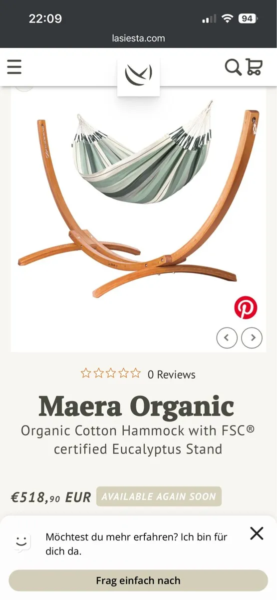 Hammock with wooden stand - Image 4