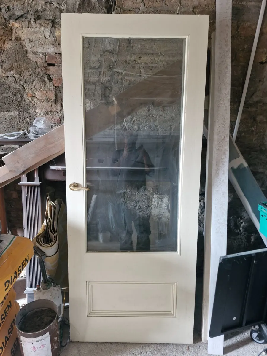 Oak glass door with handles