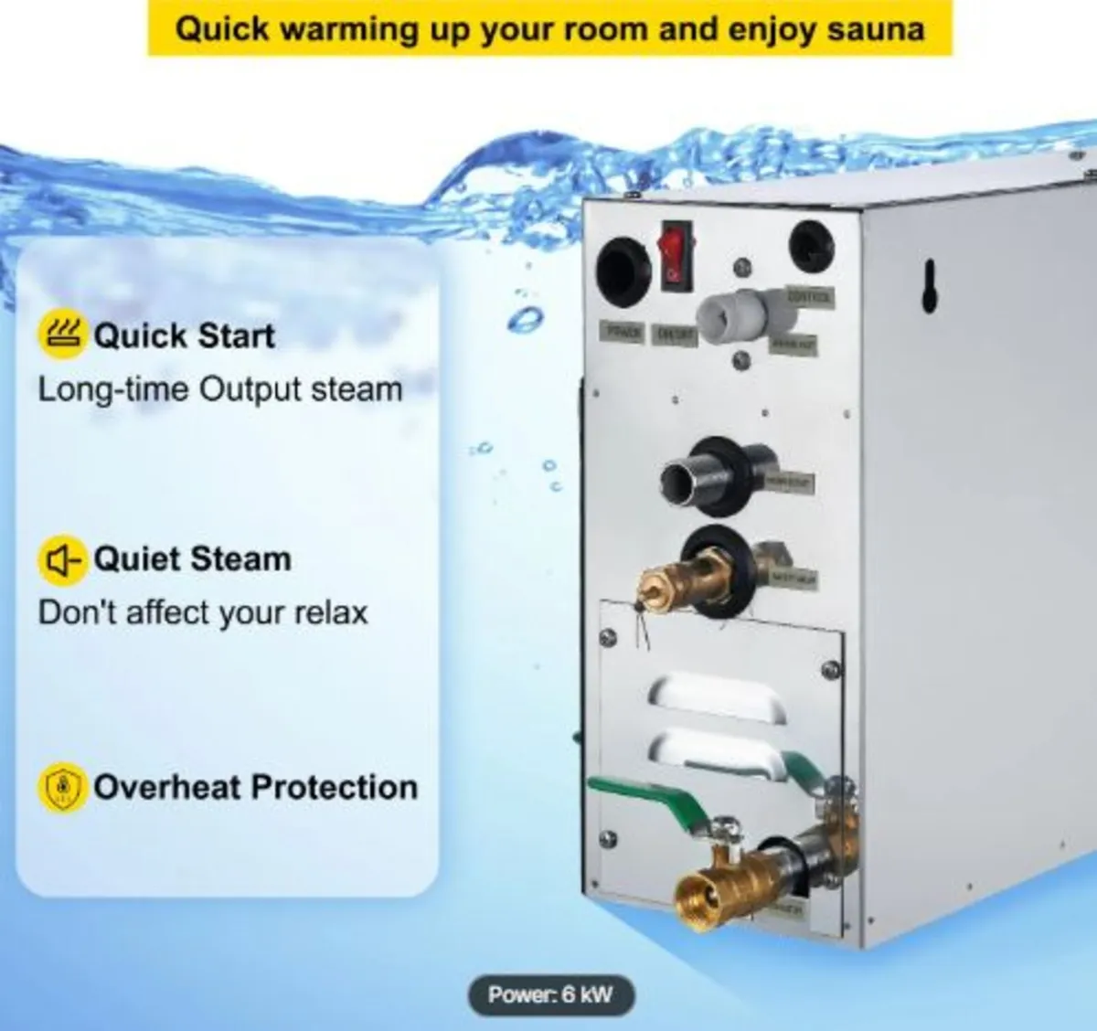 Sauna Bath Steamer with LED Digital Display Steam - Image 2