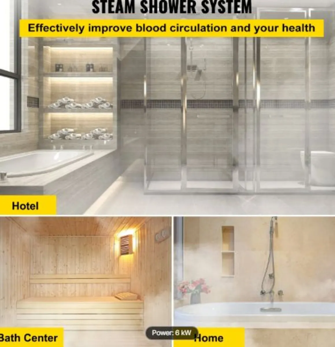 Sauna Bath Steamer with LED Digital Display Steam - Image 3