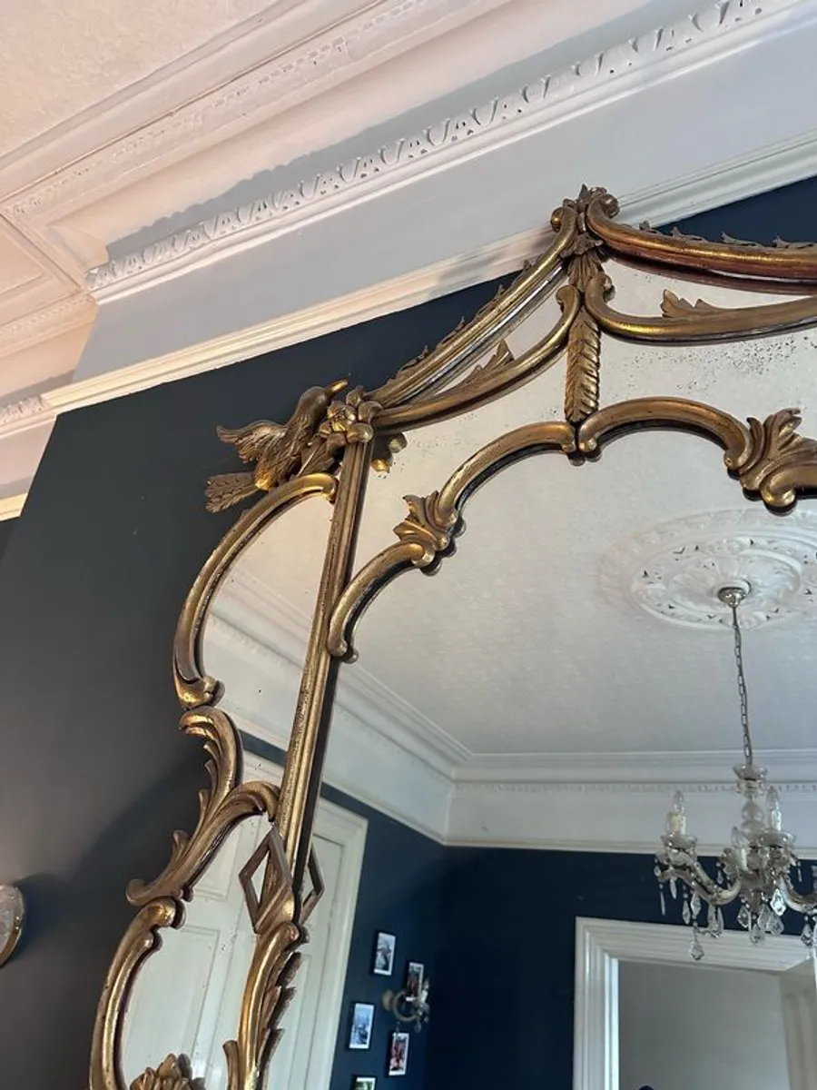 Large Antique Rococo Overmantel Mirror, Giltwood Statement Piece (150cm) PRICE REDUCED - Image 4