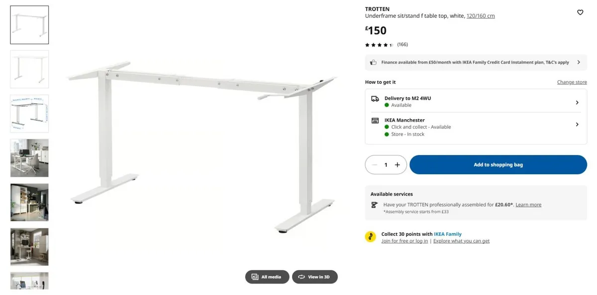 IKEA TROTTEN Sit/Stand Underframe – No tabletop - Image 2