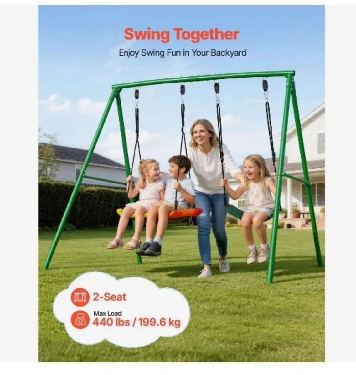 Swing Set for Backyard, 80 cm - Image 3