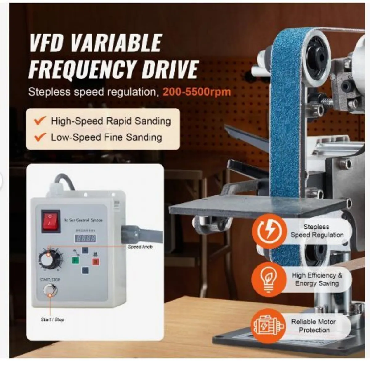Belt Grinder Sander, 30 x 1-Inch Variable Speed - Image 2