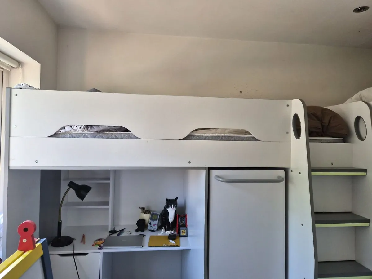 2 High Beds w/Desk, Drawers,Wardrobe. Great Price! - Image 2