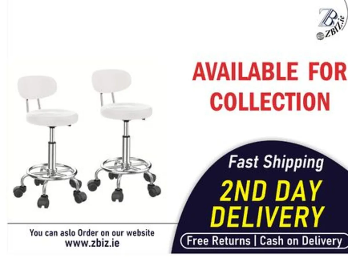 Ergonomic Swivel Stool with Backrest - Image 1