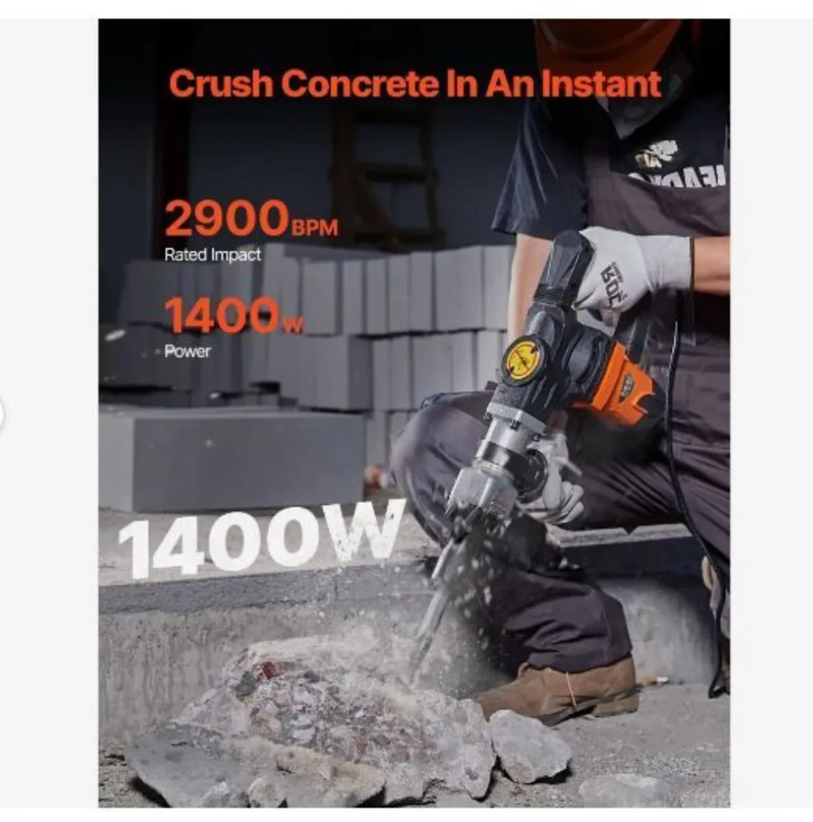 Demolition Jack Hammer Concrete Breaker 1400W - Image 2