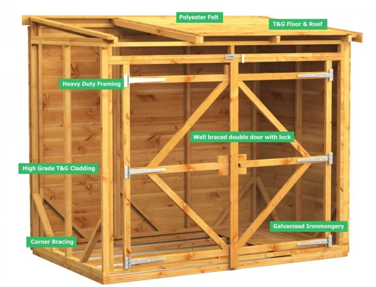 🪵 6x6 Deluxe Timber Bike Shed – Holds 4-5 Bikes - Image 2