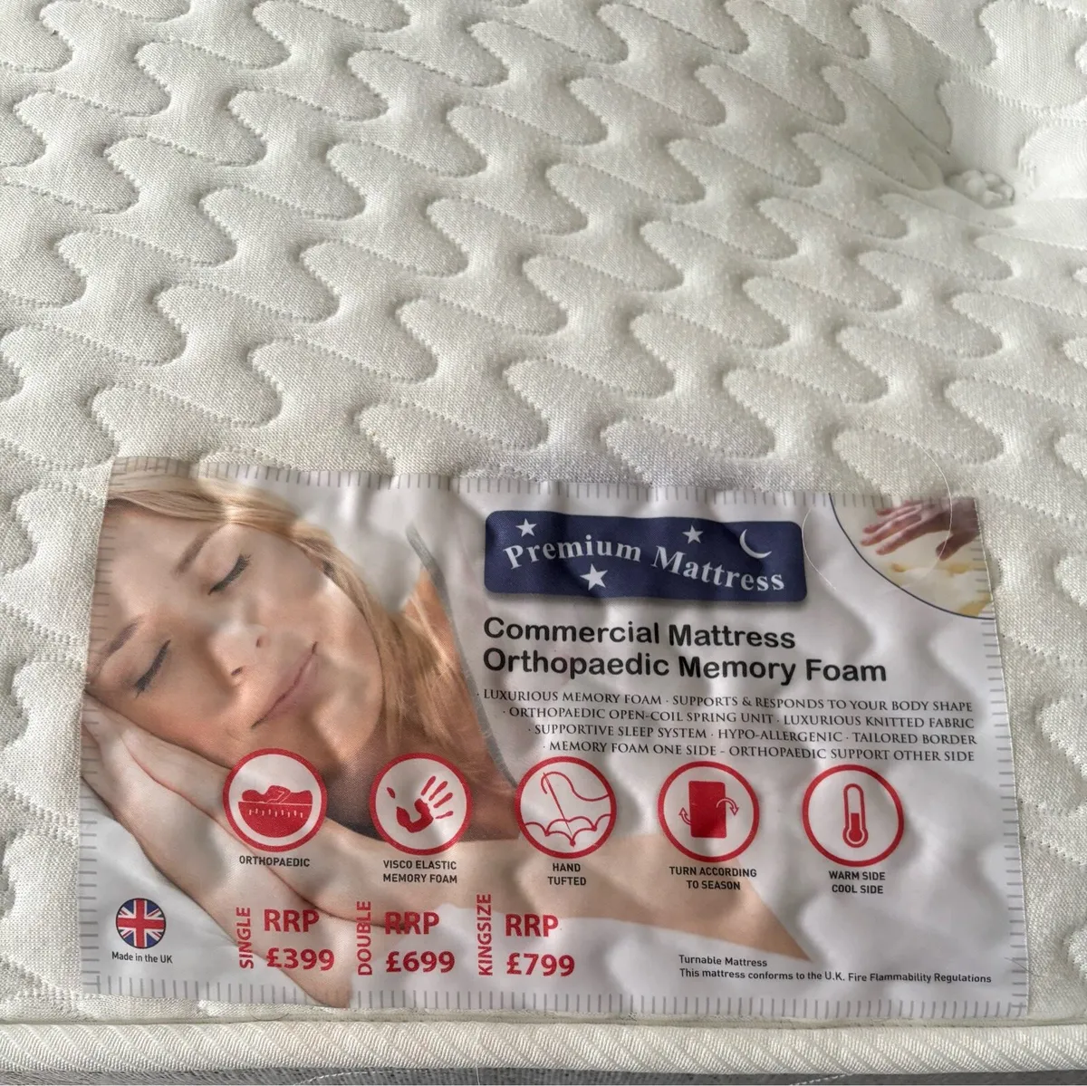 King Size Mattress & Bed - Image 3