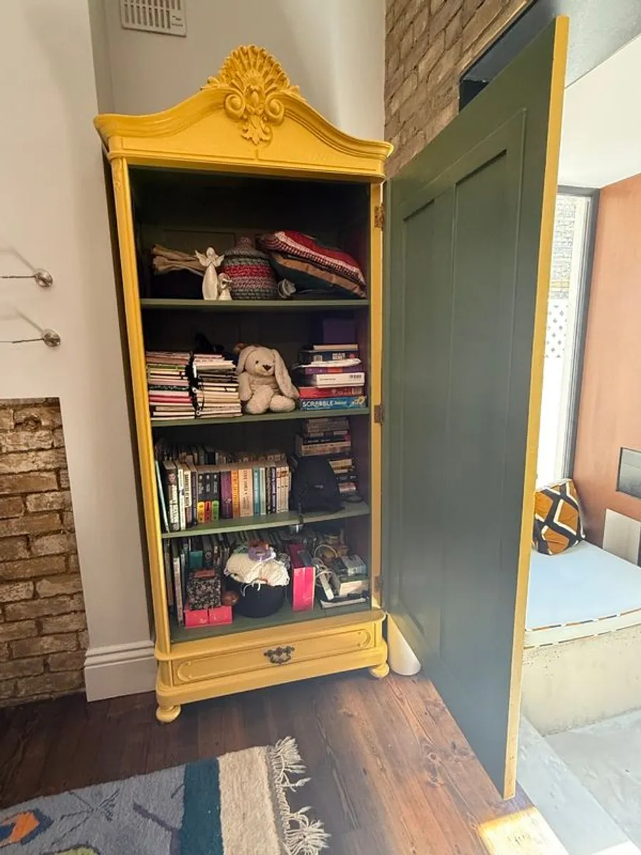 Refurbished solid wood, antique closet vintage armoire - Image 3