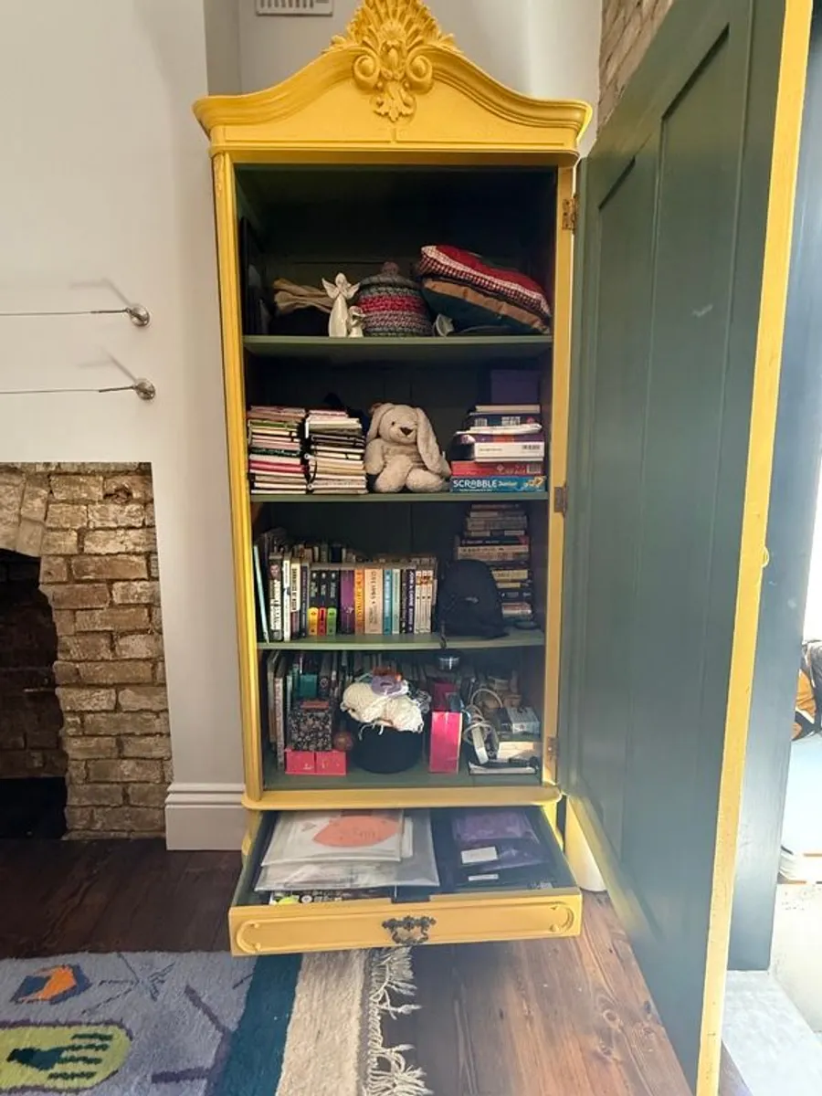 Refurbished solid wood, antique closet vintage armoire - Image 4