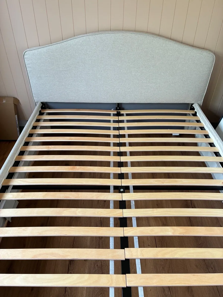 Brand new IKEA Ramnefjall beige king bed frame - Image 2