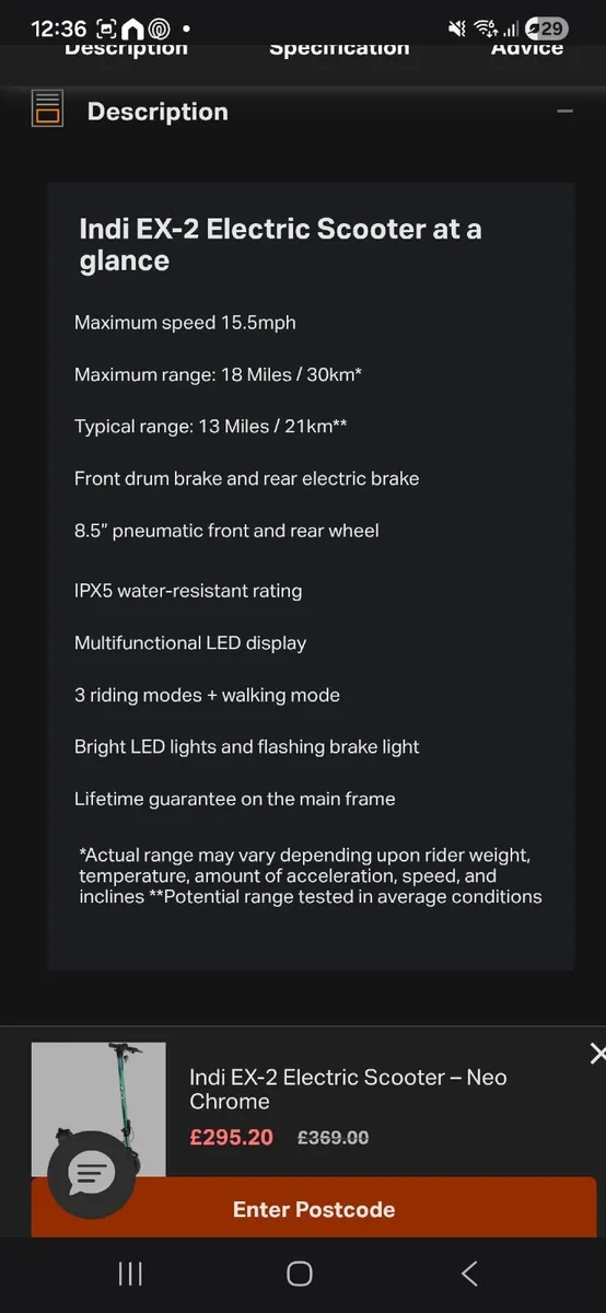 Indi EX-2 Electric Scooter- Neo Chrome - Image 2