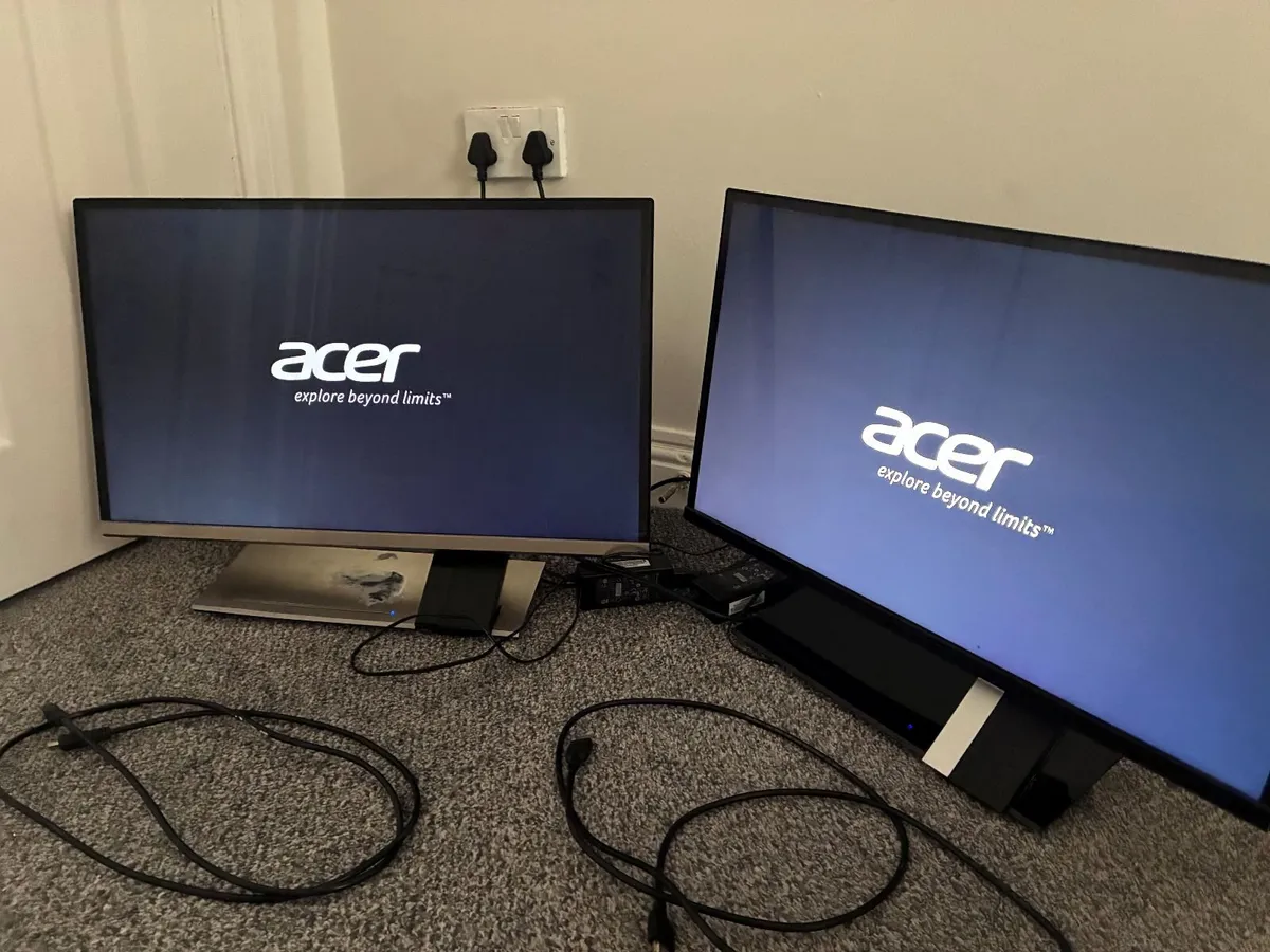 2x Acer 27" Full HD LED Monitors - Image 1