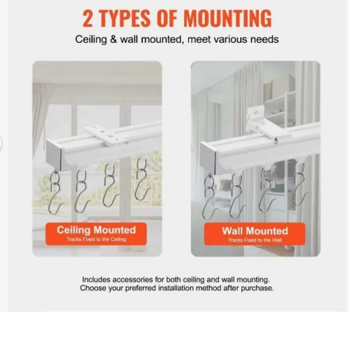 Ceiling Curtain Track Set, 8.9 FT/2.7 Meter - Image 1