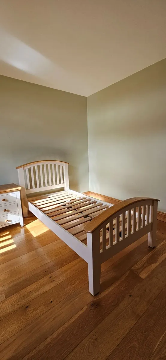 Cream & Oak Single Beds + Locker - Image 4