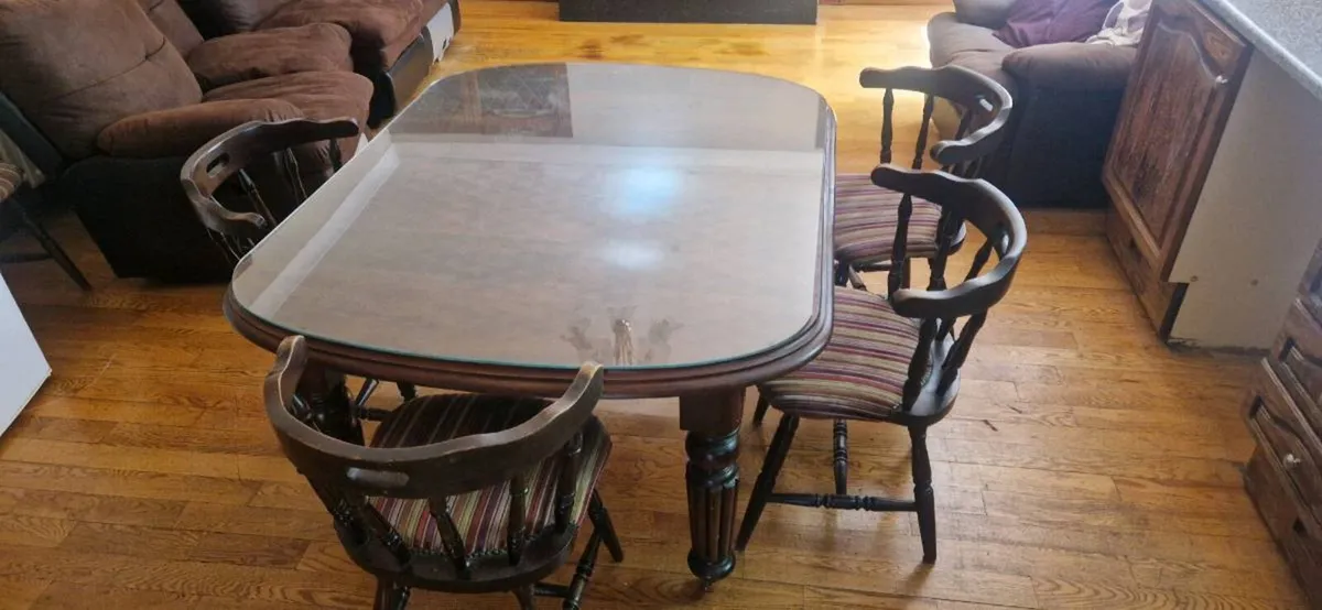 Antique table & chairs - Image 1